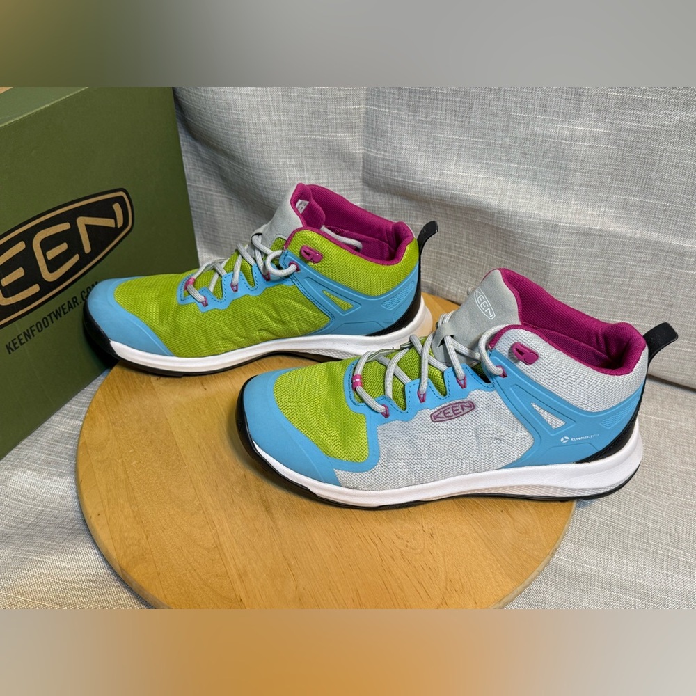 KEEN Explore Vent Mid Hiking Shoes Vapor/Blue Mist Size W10